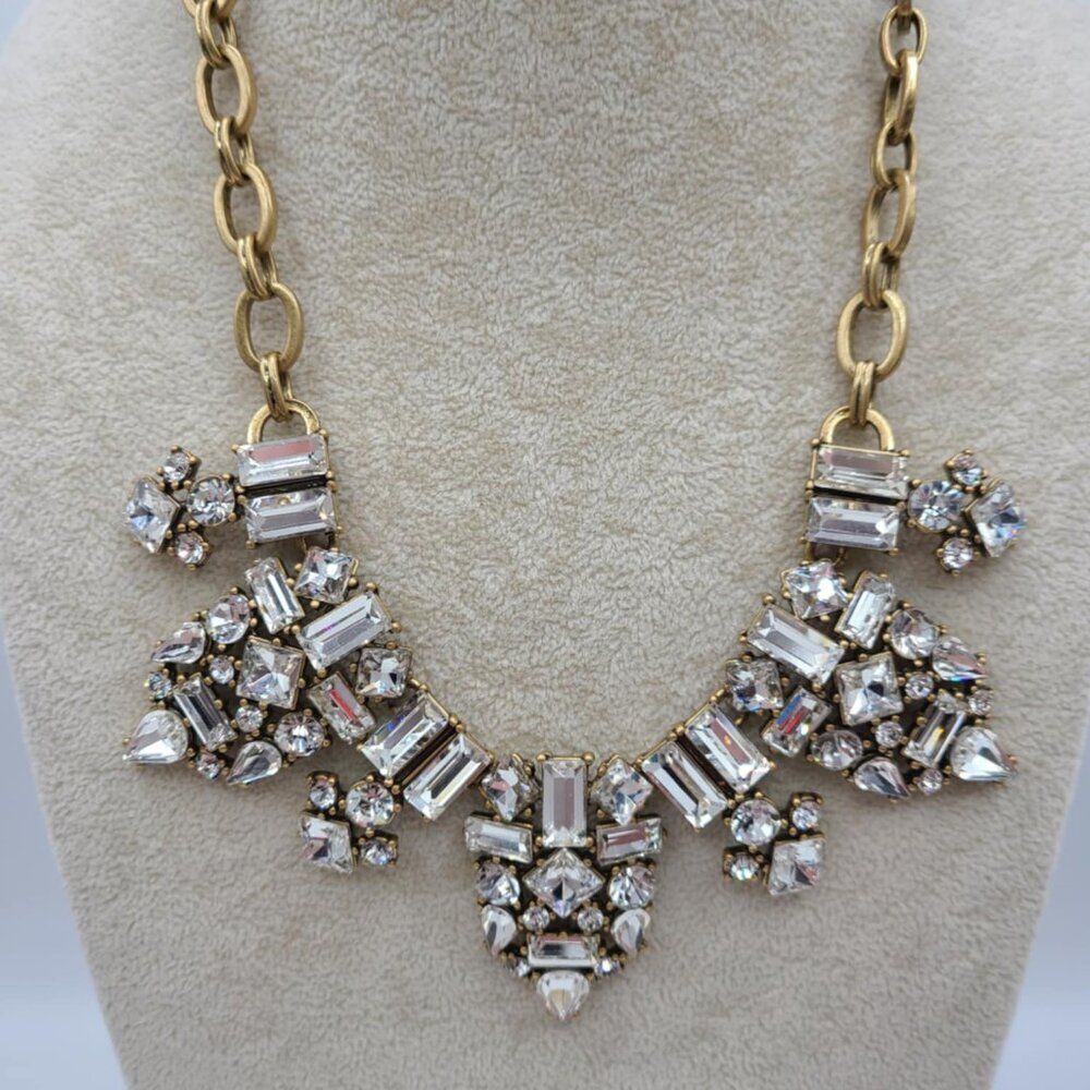 J Crew Clear Crystal Statement Necklace